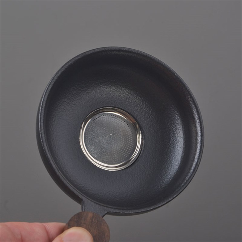 木柄日式黑陶茶漏茶滤套装家用公道杯茶叶过滤器茶隔泡茶功夫茶具