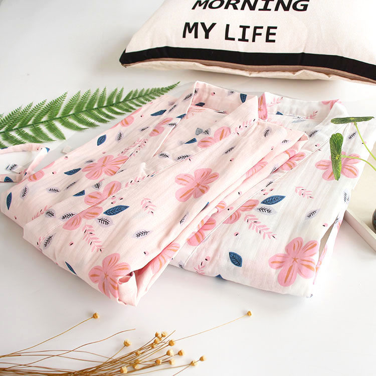 女睡裙和服式系带睡袍女薄款学生日式宽松夏天中长纯棉纱布浴袍,女士内衣/男士内衣/家居服,睡袍/浴袍,淘宝优惠券,粉丝福利购,淘宝优惠卷