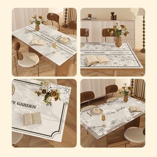 简约高级感桌布餐桌垫防水防油防烫防滑茶几台布桌布保护垫子新款