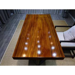 奥坎实木大板原木茶台茶桌餐桌老板办公桌会议桌 尺寸：140