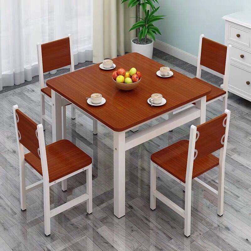 简约正方形餐桌椅家用小户型饭桌简易小吃店四方桌子快餐桌椅组合