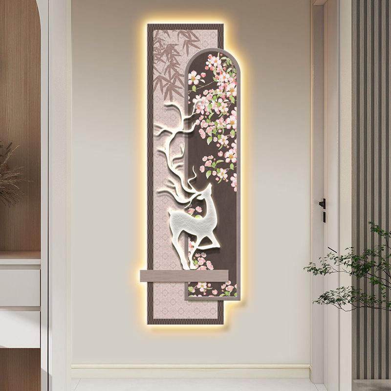 法式中古风玄关装饰画花鸟发光灯画入户客厅走廊过道挂画麋鹿壁画,3C数码配件,其它配件,淘宝优惠券,粉丝福利购,淘宝优惠卷