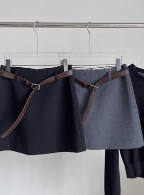 半身裙女2025新款女春夏高腰黑色小个子灰色极简西装大码a字短裙