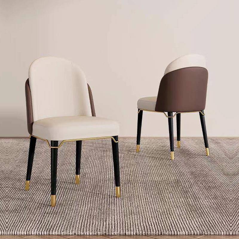 意式轻奢餐椅后现代金属简约皮质靠背家用书桌椅化妆洽谈网红椅子