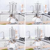 锈锅钢饪铲架厨房置物架锅铲勺子挂架七件套烹厨具架不旋转式 HAP