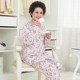 睡衣薄款 长袖 圆领开衫 女士夏季 特大码 中老年妈妈220斤月子服家居