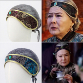 古装 老太太假发套舞台话剧演出头饰刘姥姥发套抹额头巾整顶头套
