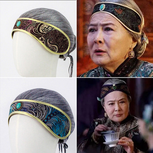 古装老太太假发套舞台话剧演出头饰刘姥姥发套抹额头巾整顶头套