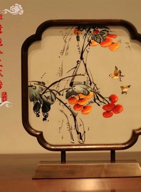 苏州刺绣手工苏绣双面绣成品台屏风桌面摆件摆台特色出国商务礼品
