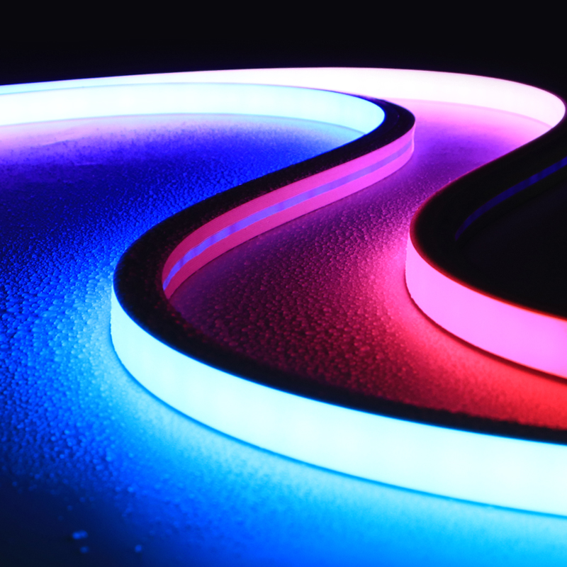 幻彩硅胶灯带跑马流水全彩柔性麦爵士线性线条可编程变色七彩rgb