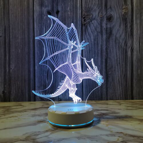 创意恐龙3d小夜灯触控变色氛围台灯usb充电卧室床头灯桌面装饰灯