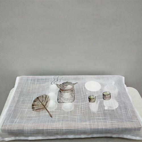 茶具盖布防尘布长方形小盖巾餐具遮尘盖布多功能中式手绘盖巾