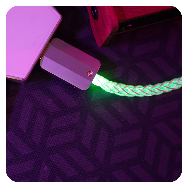 GeekCble手工DIY客制化机械键盘RGB发光单晶铜数据线接口