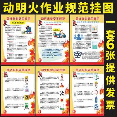 禁止动明火作业海报安全规范墙贴意识动火作业安全挂图贴画
