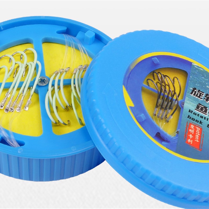 升级版二代旋转式鱼钩盒圆形钩盒海钓绑钩线盒配件盒渔具盒包装盒