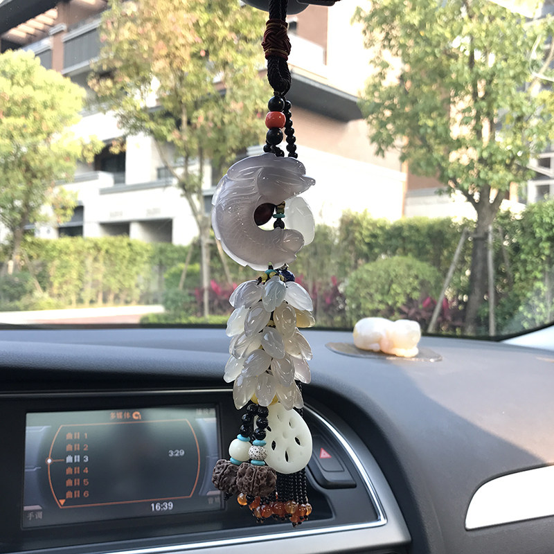 汽车挂件饰品高档女车载挂饰貔貅保平安符创意吊坠玉石车内吊饰男