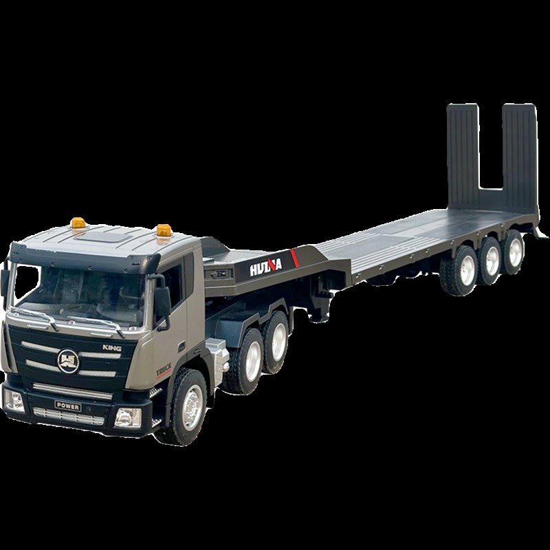汇纳遥控平板拖车半挂车大号卡车电动仿真运输车工程车货车男