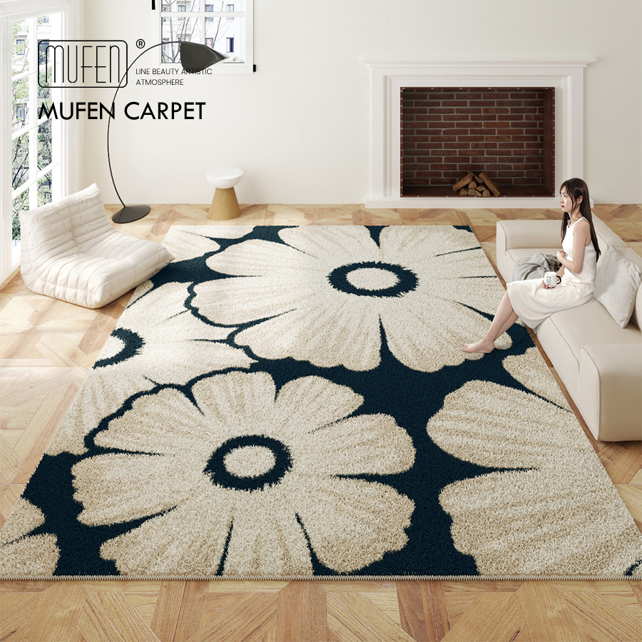 MUFEN 法式客厅地毯奶油风卧室牀边毯高级感沙发茶几毯仿羊绒地垫