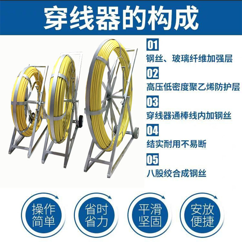 玻璃钢电缆通棒穿管器通信管道穿线器引线器不带架子拉线器纤维棒