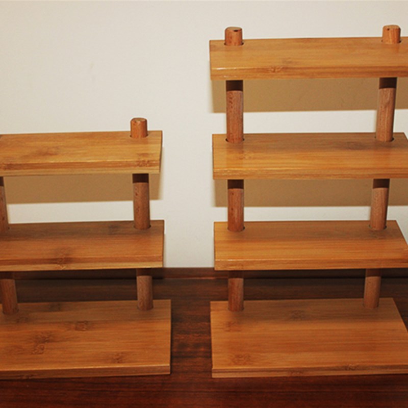 精品阶梯眼镜店展示道具 陈列架多层竹木展示架柜台装饰品 快时尚