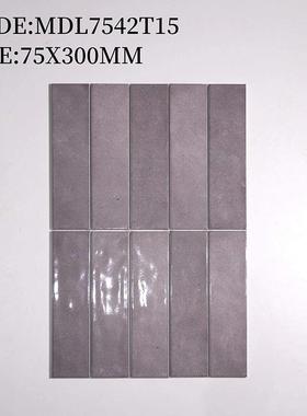 7时墙序系列全瓷白胚复古5X300长砖亮光条面TVA卫生间餐厅砖现货