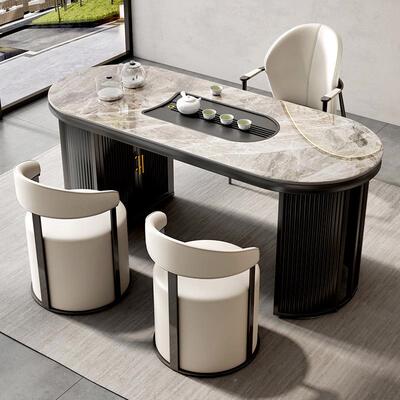 岩组茶桌椅合FEH书房客厅约办公烧水泡茶一体小板户型简阳台茶台