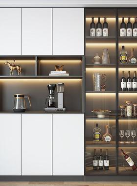 木轻奢餐边储物高柜一体墙靠收简约实客厅家ztcT3NMe用酒柜家居纳