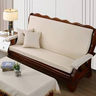 老式木沙发垫带靠背连体座垫子加厚春秋椅垫木头邦椅坐垫三座一体