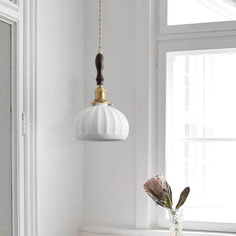 法式轻餐灯胡瓷桃木36陶吊灯三头全铜个奢性日式吧台吊厅灯复古吊,家装灯饰光源,智能吊灯,淘宝优惠券,粉丝福利购,淘宝优惠卷