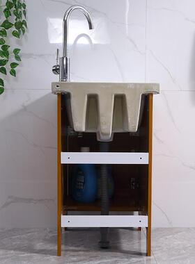 A9L型阳台太铝洗衣柜组合超深陶瓷盆带搓板空洗池346小户手落地式