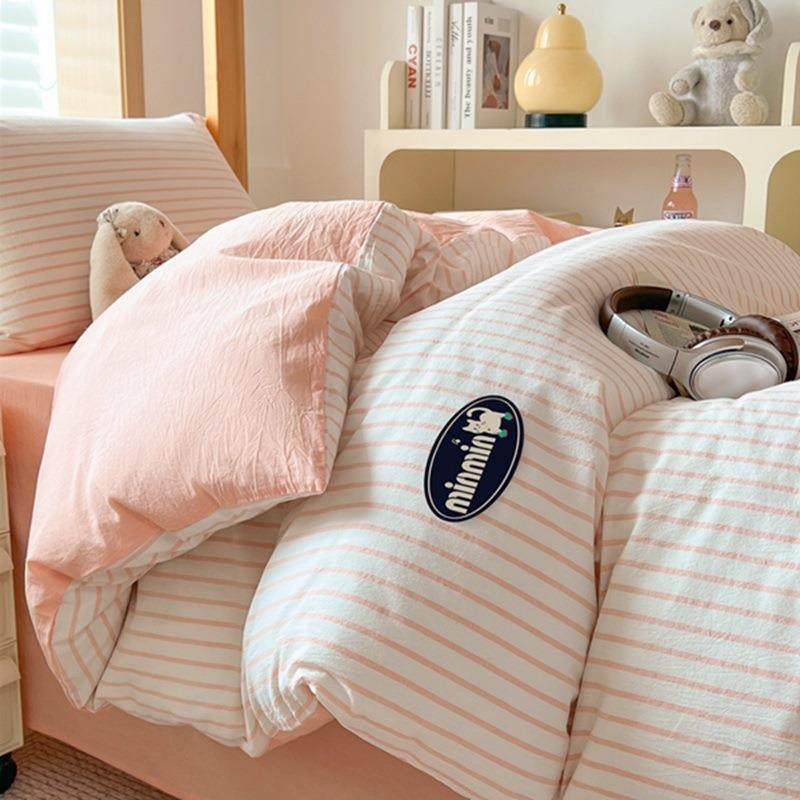 225新m款全棉色织水系洗棉minin猫列学生0宿OXB舍三件套六件套