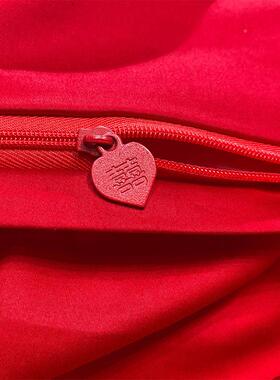 100支高端ymzXK2Xj婚棉四件套长绒棉纯棉结婚大红色刺庆简约陪绣