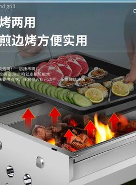 烧J^烤炉烧烤架肉网F96HTMM7家用户外折叠便携式不锈钢碳烤架庭院