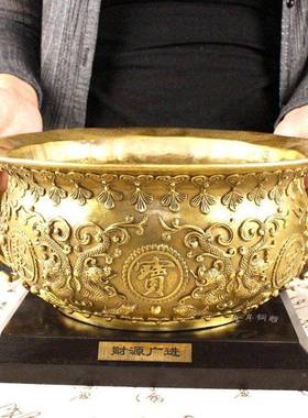 28cm口径摆聚宝盆件家居装饰工艺CBF室品办公桌面