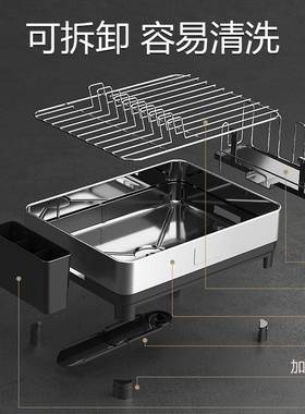 304不钢厨房碗碟纳架水槽沥水HC-1架收多汲功能放碗水置物架子轻