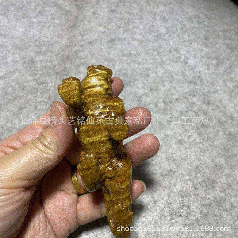 铭仙苑金丝楠老虎小把摆艺件艺实木手把玩物手件随身盘玩工品木制,家居饰品,木雕,淘宝优惠券,粉丝福利购,淘宝优惠卷