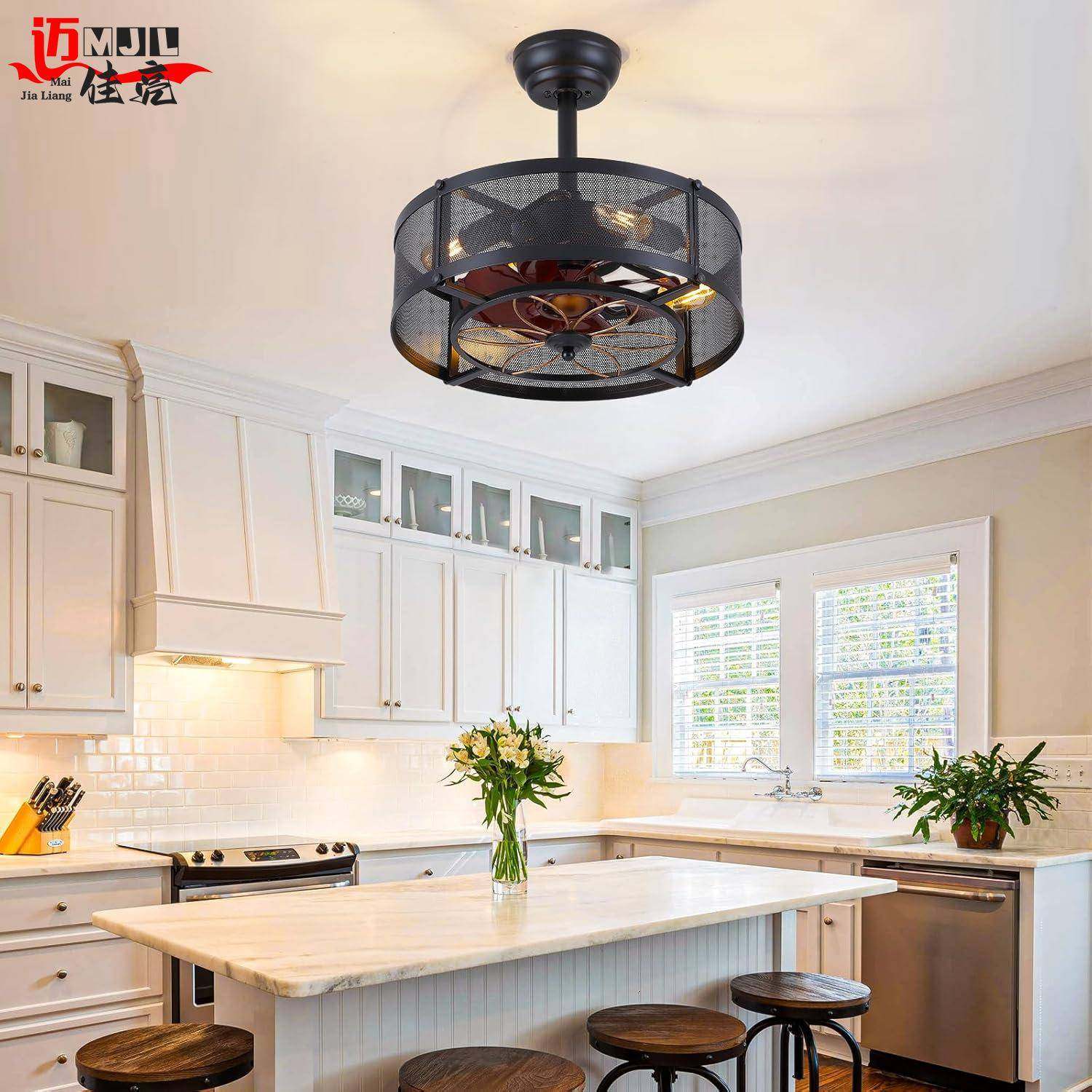 美式业风扇灯跨境隐形静餐厅灯卧室家用餐厅771音铁艺吊工扇风灯,家装灯饰光源,风扇灯,淘宝优惠券,粉丝福利购,淘宝优惠卷