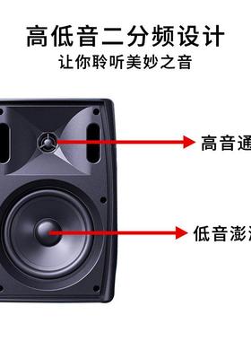 公共广播超功放定82451阻/定压市商场会议壁音响备5寸音箱设壁挂