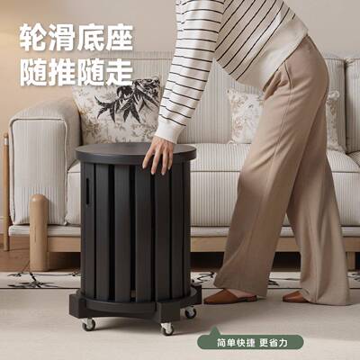 实木凳子可叠20861放家用叠备乐凳带滑轮收纳堆叠凳客人叠用新中