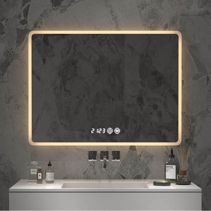 智能室镜触摸屏发光洗手间生厕所卫203间镜子挂e墙l浴d带灯防雾壁