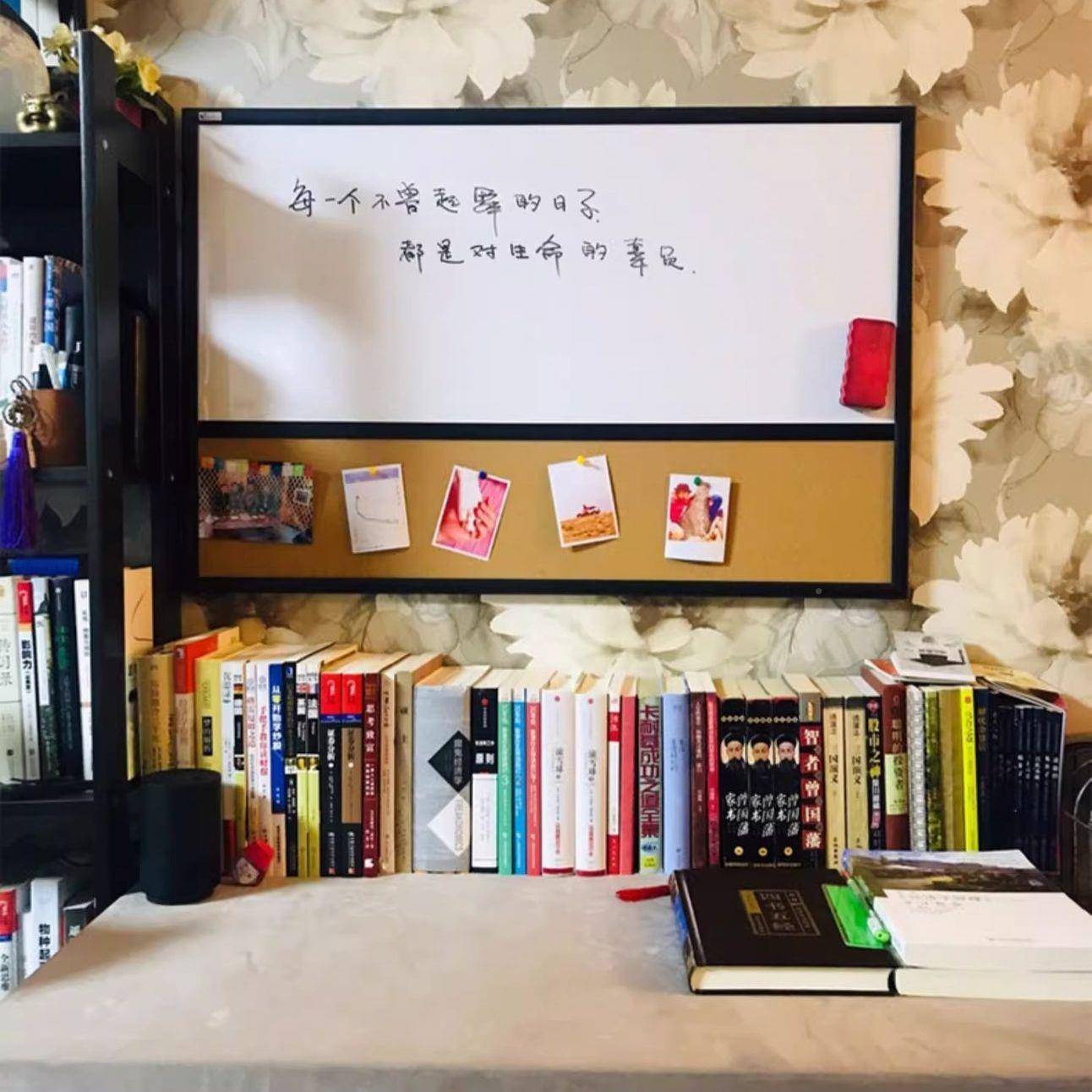 木白板木软记组合挂491式家用工作留言板磁性写框字板照片事板
