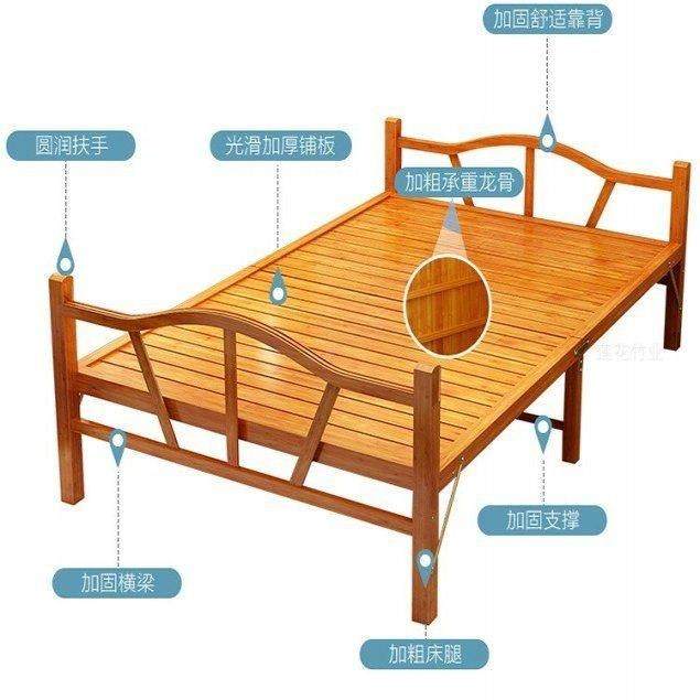 可租叠床加床双人床出屋折夏季便携家用竹床耐用午标准天休夏竹凉
