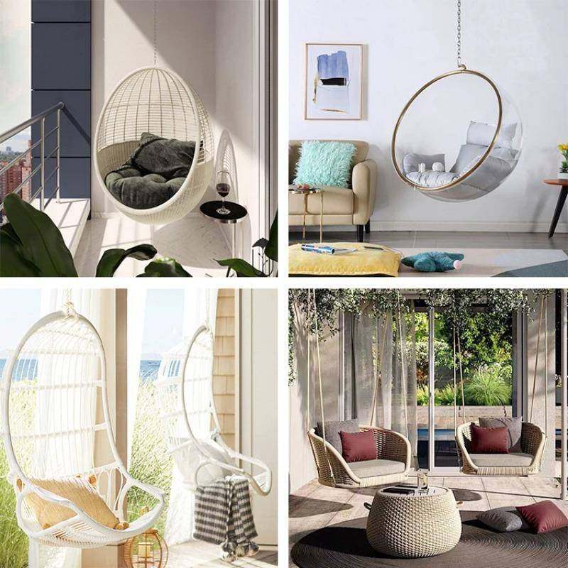 藤户外编吊篮秋千悬挂休院闲网庭阳台绳编制沙红发鸟LMS-899巢个