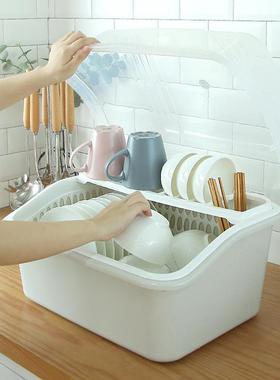 装碗筷收纳盒特碗柜塑AL100658料带盖厨放碗大碟收沥房水架餐具纳