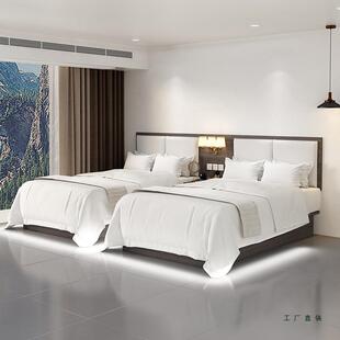 具宾馆床家定标间全套快捷酒店床制大床旅馆551标间用床民宿客房