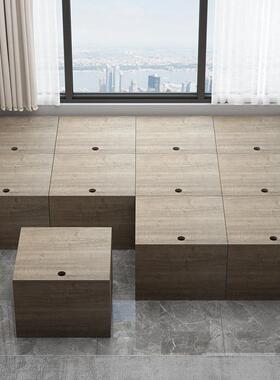 实木飘窗柜落地收纳家魔用物可坐榻榻VLC米卧储上开门地室柜方矮