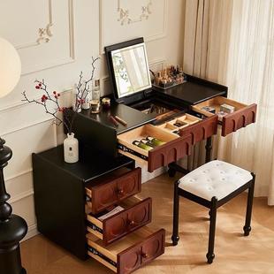 恒合沃法式中古梳妆台二一LVM书桌妆桌实木翻梳妆台化床头柜盖一