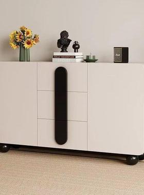 木奶油风展示实柜家用客型厅餐边RGL柜简约小户客厅纳置物柜多收