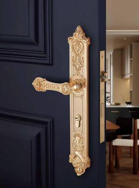 好铜锁门锁锁欧式全铜门锁24K金卧室MSC锁房门室泰内实木门锁