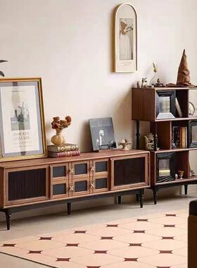 法式中风白别蜡木电视柜收纳柜一体厅家用设客计师创意实TJS木柜